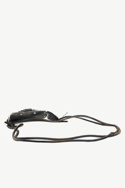 Jean Paul Gaultier Anniversaire Gunmetal Wing-Motif Tie Belt
