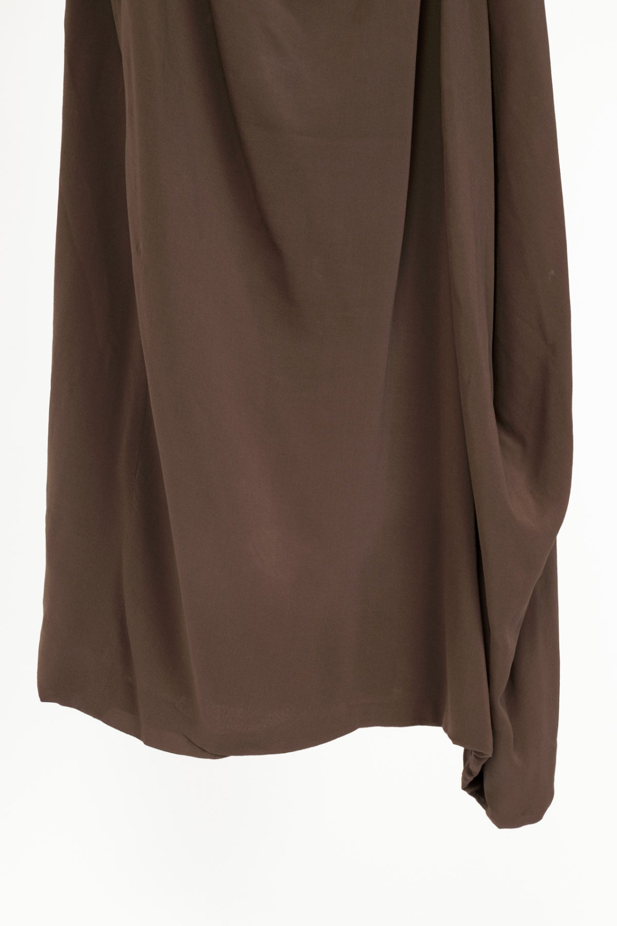 Brunello Cucinelli Brown Silk Crepe Horn-Ring Mini Dress