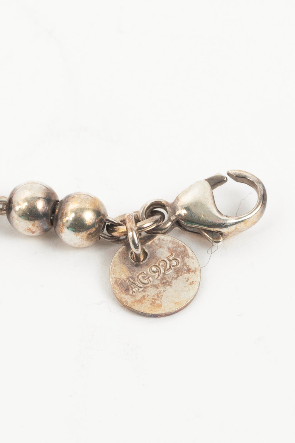 Tiffany & Co. Return to Tiffany Sterling Silver Beige-Heart Tag Beaded Bracelet