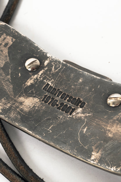 Jean Paul Gaultier Anniversaire Gunmetal Wing-Motif Tie Belt