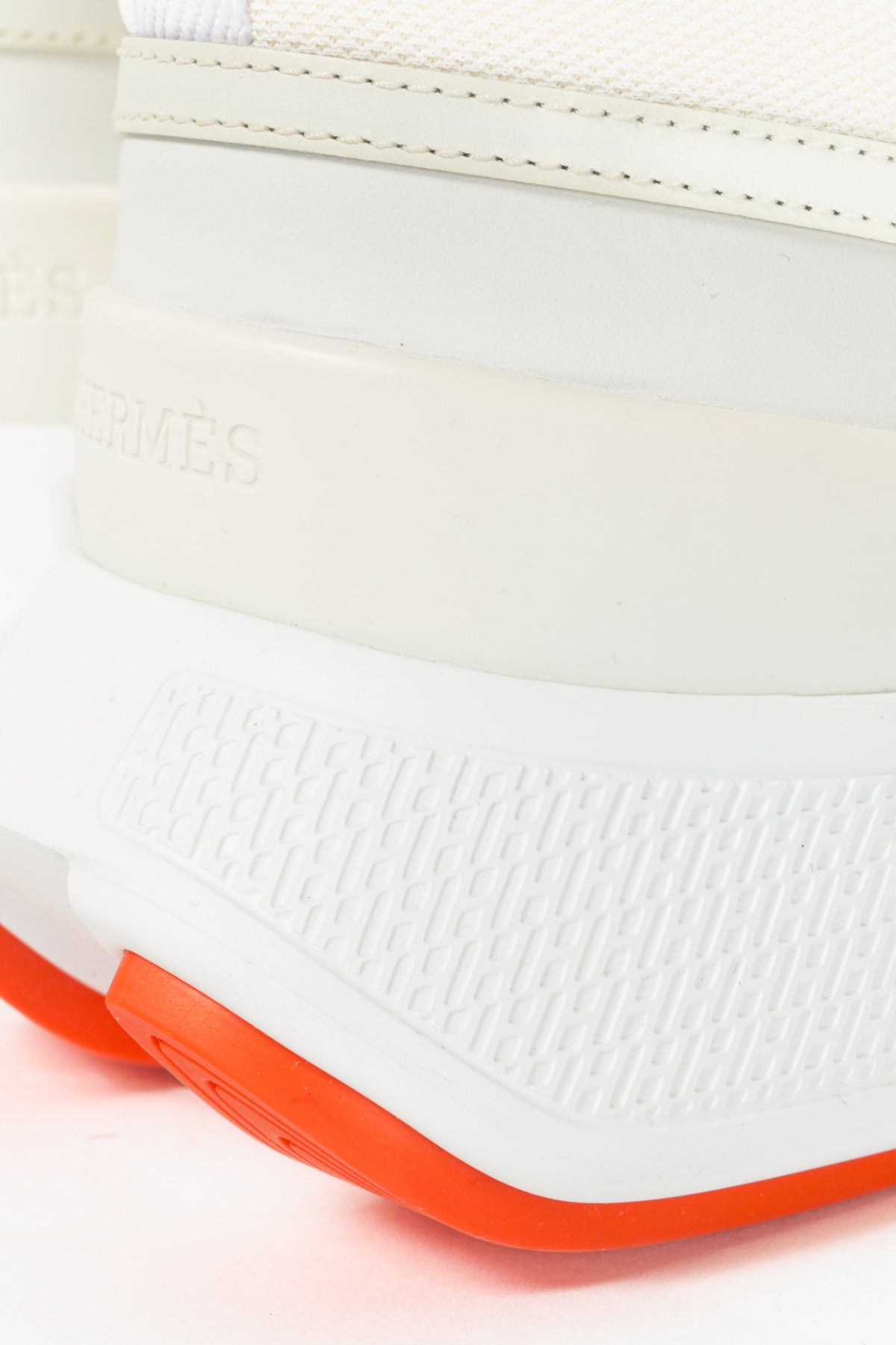 Hermes Giga Blanc Mesh Pique & Calfskin Lace-Up Sneakers