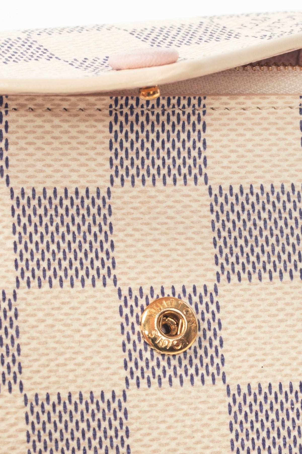 Louis Vuitton Victorine Damier Azur Canvas & Rose Ballerine Leather Wallet