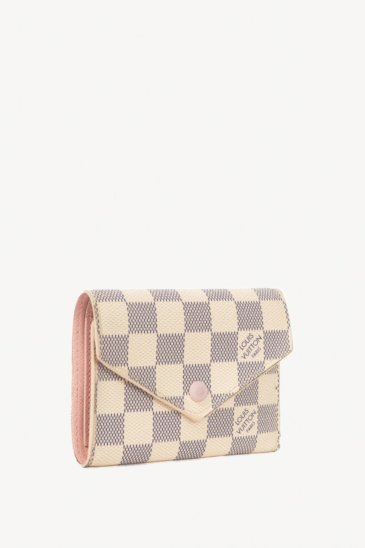 Louis Vuitton Victorine Damier Azur Canvas & Rose Ballerine Leather Wallet