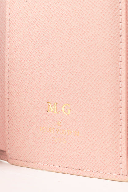 Louis Vuitton Victorine Damier Azur Canvas & Rose Ballerine Leather Wallet