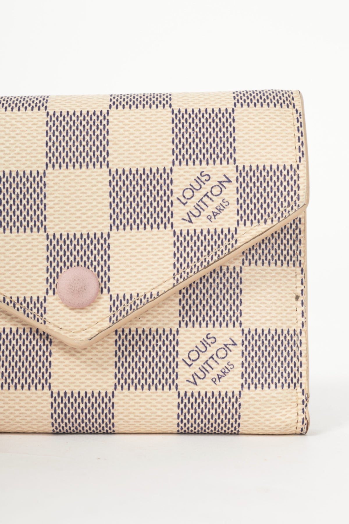 Louis Vuitton Victorine Damier Azur Canvas & Rose Ballerine Leather Wallet