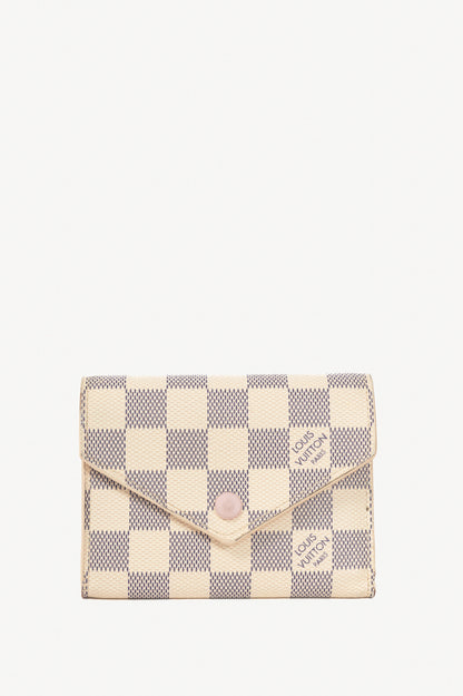 Louis Vuitton Victorine Damier Azur Canvas & Rose Ballerine Leather Wallet
