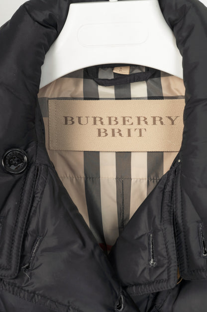 Burberry Brit Natesdale Black Double-Breasted Button Quilted Puffer