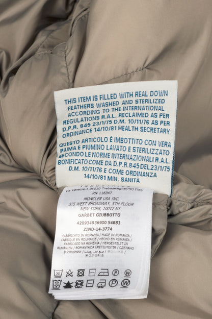 Moncler Garbet Grey Double-Breasted Button Hooded Down Puffer Coat