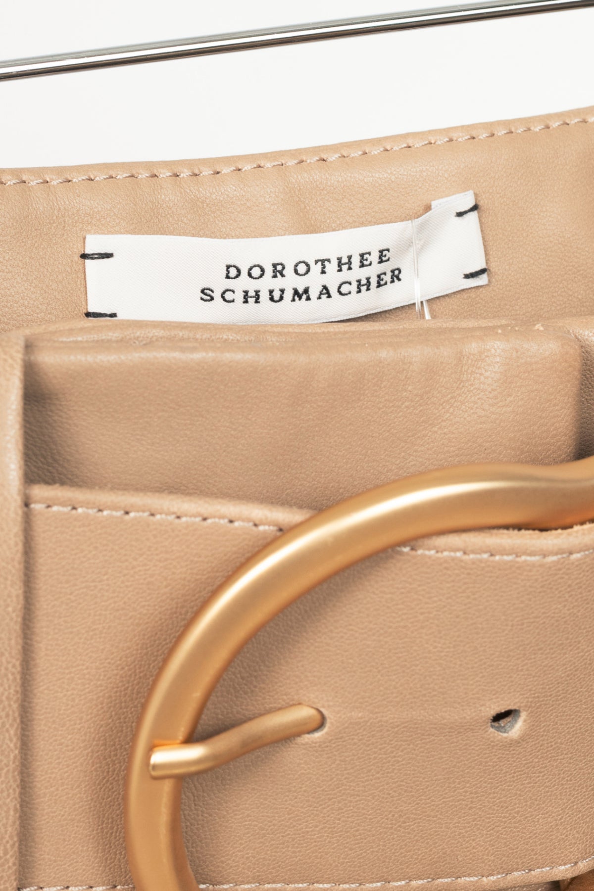 Dorothee Schumacher Sleek Statement III Brown Leather Belted Flared Trousers