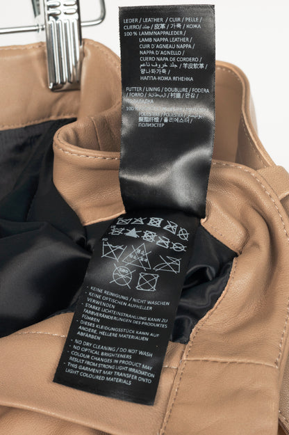 Dorothee Schumacher Sleek Statement III Brown Leather Belted Flared Trousers