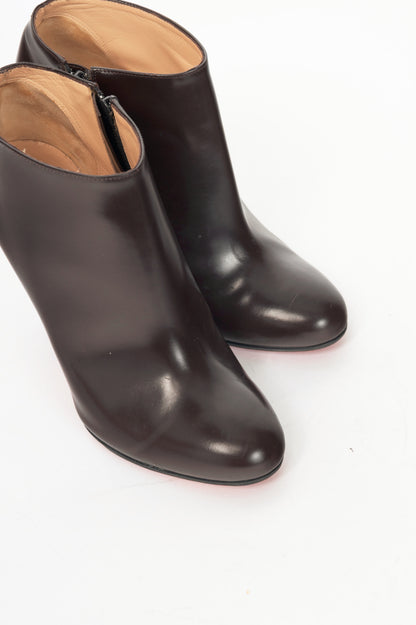Christian Louboutin Belle 100 Brown Eden Calf Booties