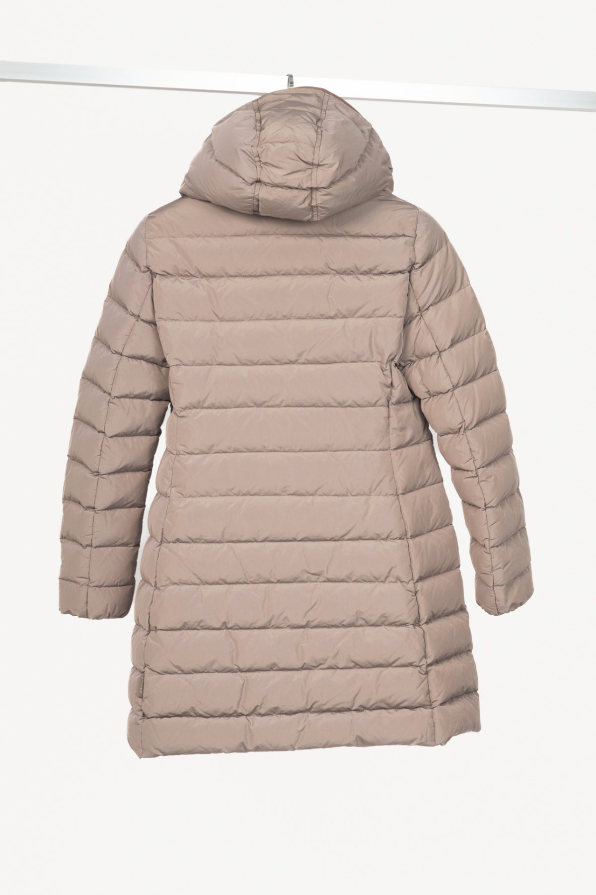 Moncler Garbet Grey Double-Breasted Button Hooded Down Puffer Coat