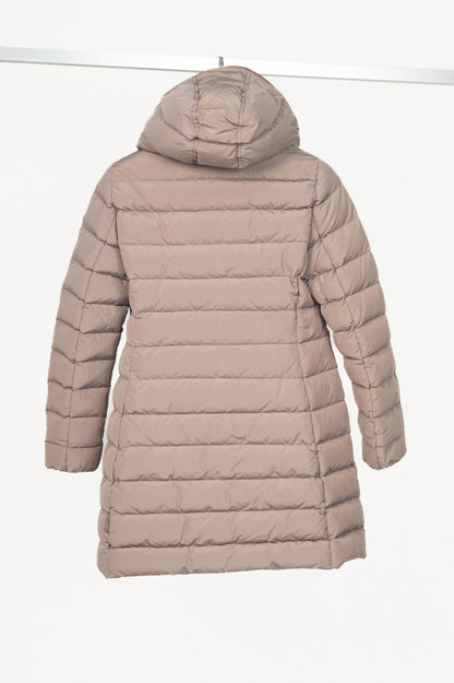 Moncler Garbet Grey Double-Breasted Button Hooded Down Puffer Coat