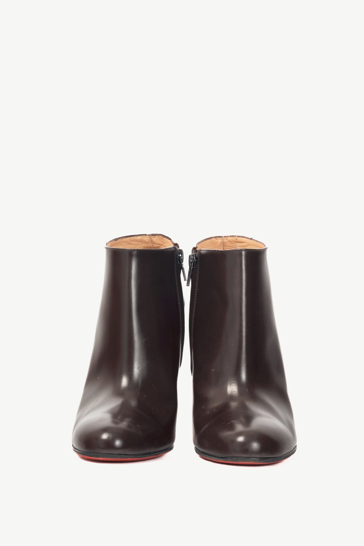 Christian Louboutin Belle 100 Brown Eden Calf Booties