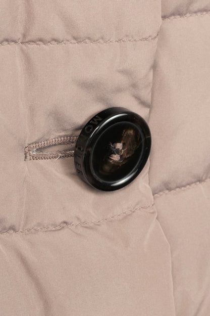 Moncler Garbet Grey Double-Breasted Button Hooded Down Puffer Coat