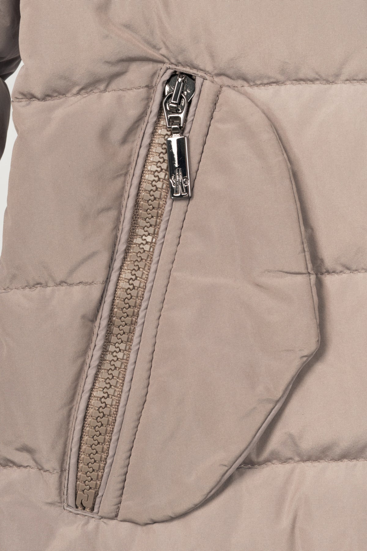 Moncler Garbet Grey Double-Breasted Button Hooded Down Puffer Coat