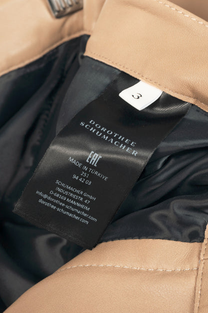 Dorothee Schumacher Sleek Statement III Brown Leather Belted Flared Trousers