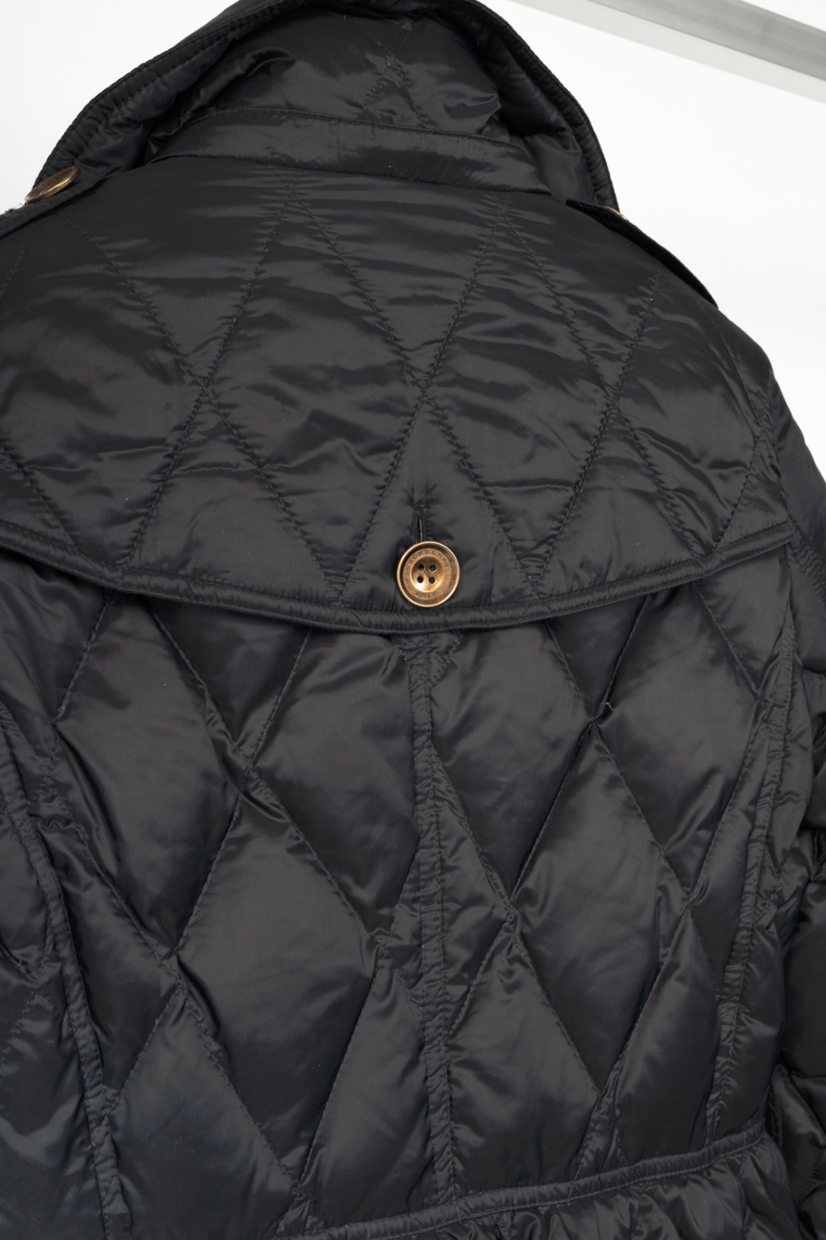 Burberry Brit Natesdale Black Double-Breasted Button Quilted Puffer