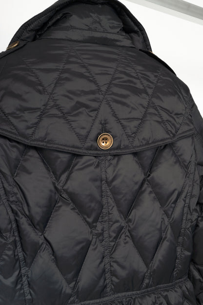 Burberry Brit Natesdale Black Double-Breasted Button Quilted Puffer