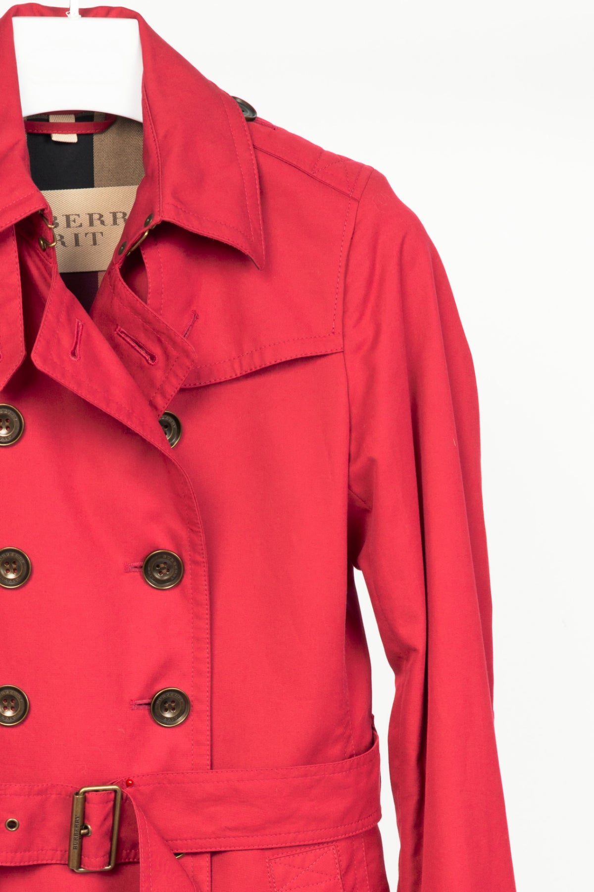 Burberry Brit "Damson Pink" Mid-Length Cotton Poplin Trench Coat