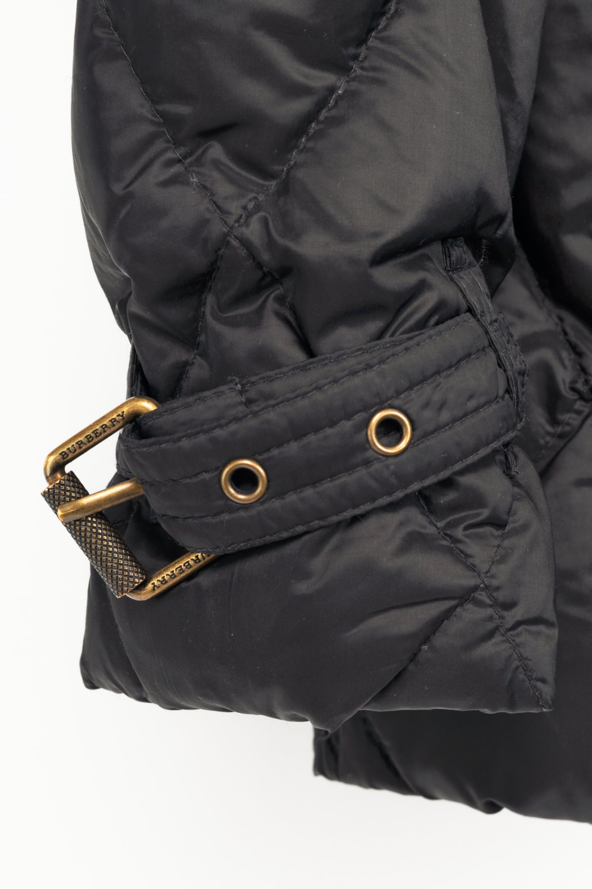 Burberry Brit Natesdale Black Double-Breasted Button Quilted Puffer