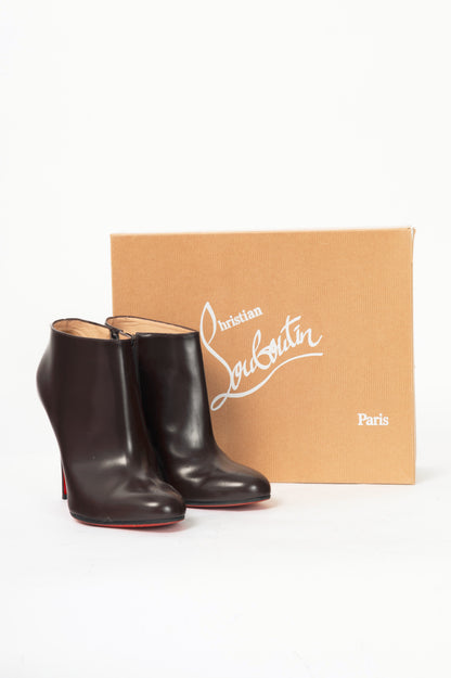 Christian Louboutin Belle 100 Brown Eden Calf Booties