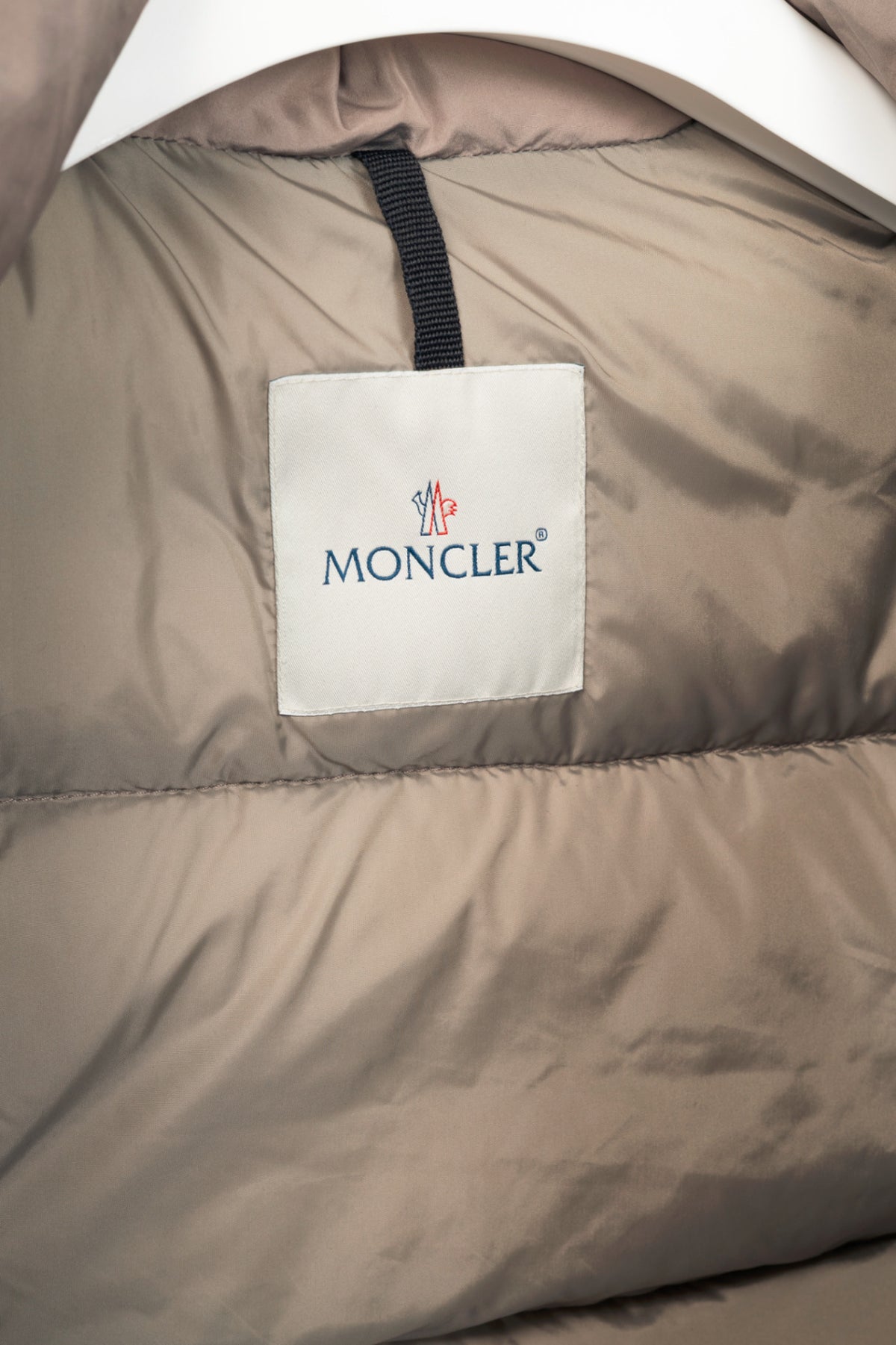 Moncler Garbet Grey Double-Breasted Button Hooded Down Puffer Coat