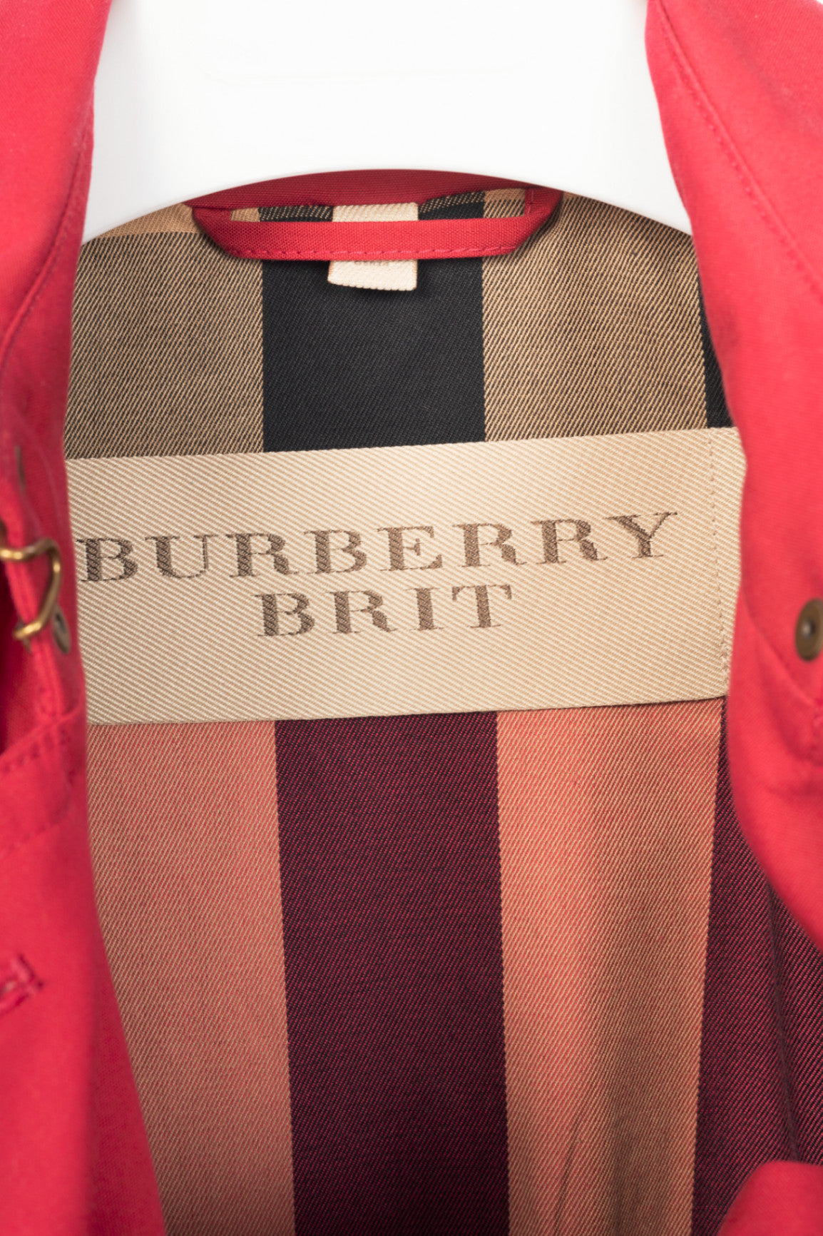 Burberry Brit "Damson Pink" Mid-Length Cotton Poplin Trench Coat