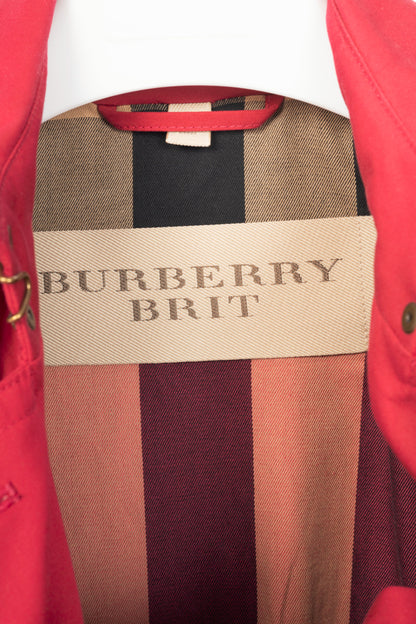 Burberry Brit "Damson Pink" Mid-Length Cotton Poplin Trench Coat