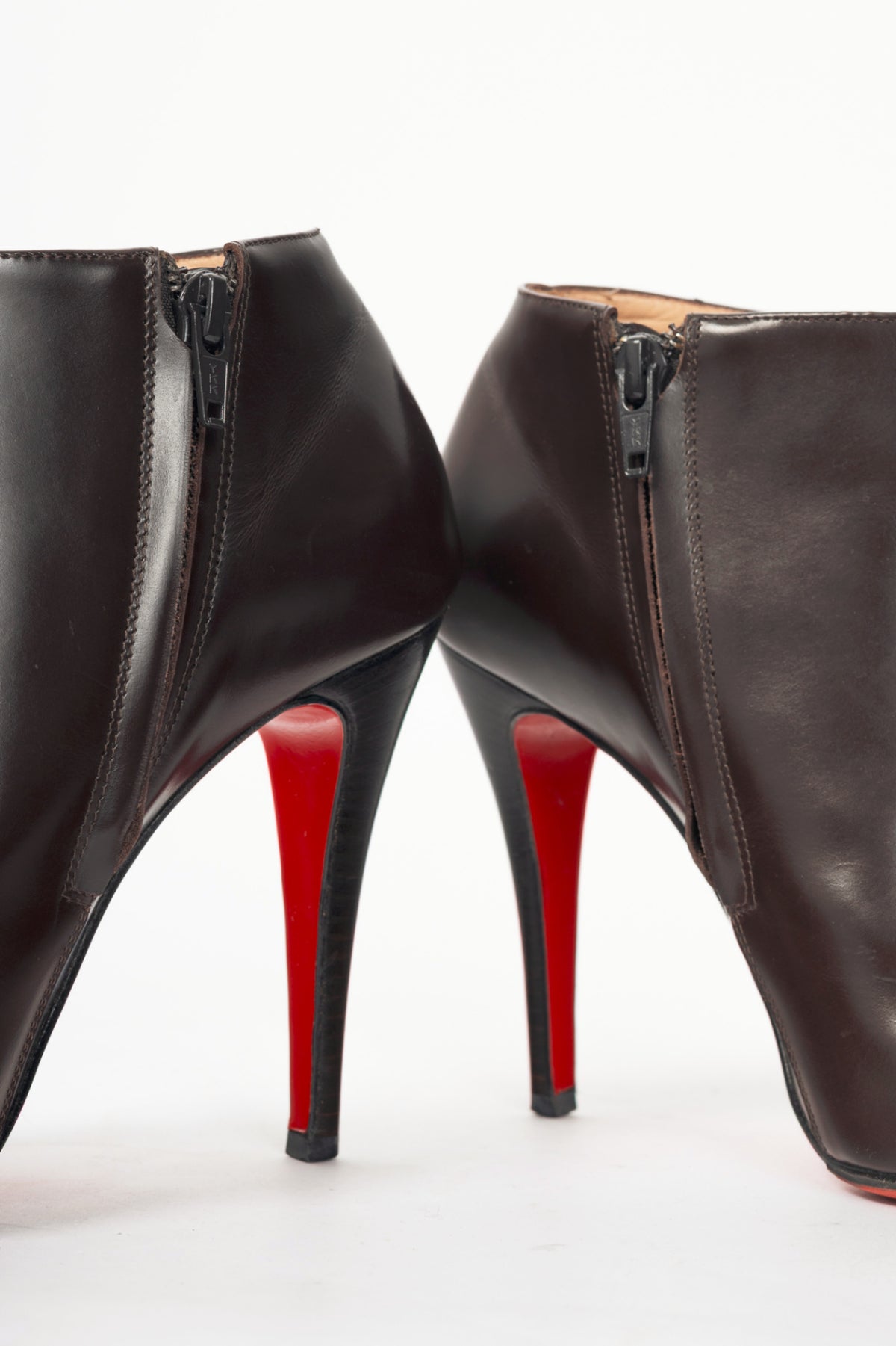 Christian Louboutin Belle 100 Brown Eden Calf Booties