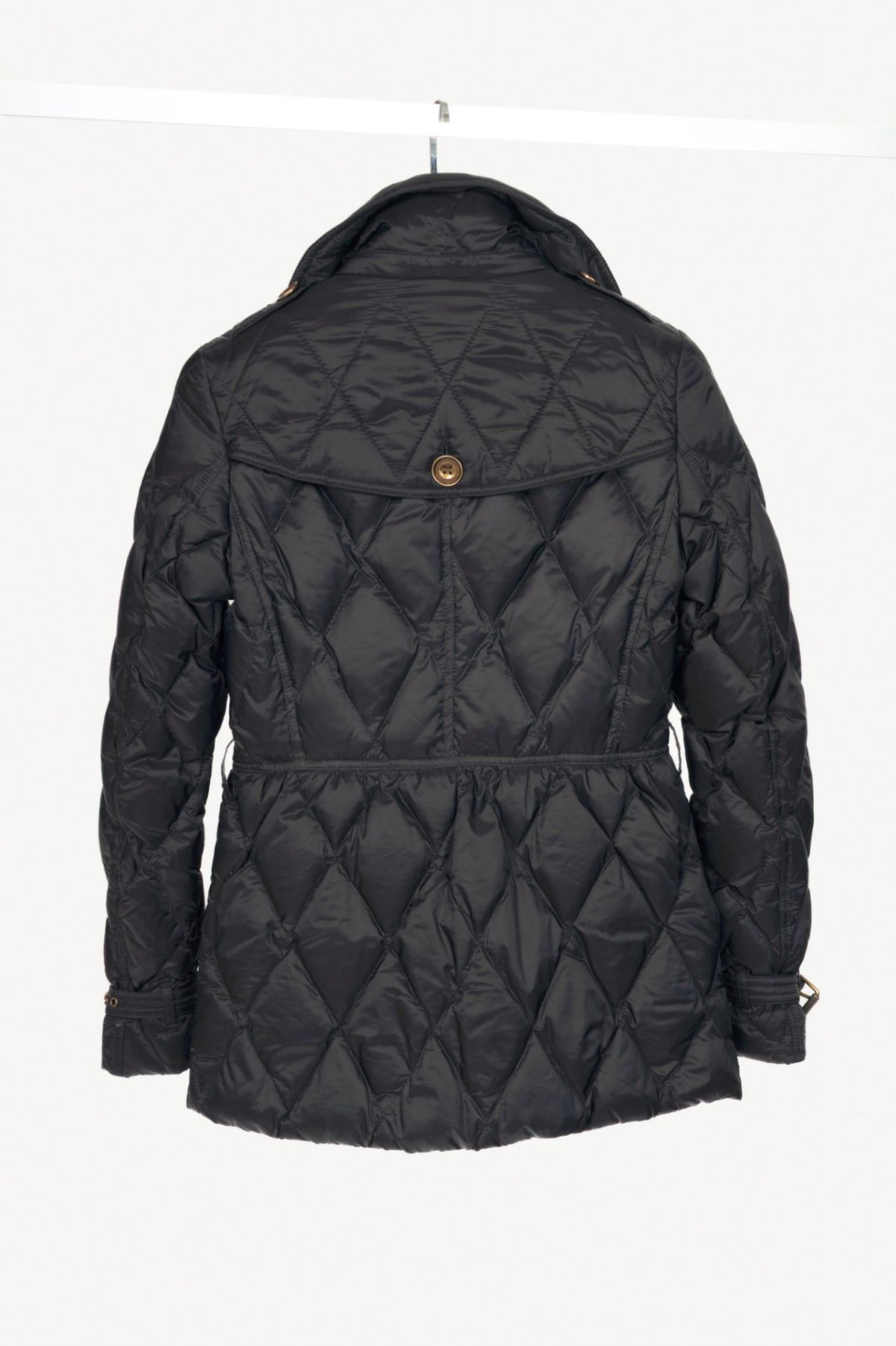 Burberry Brit Natesdale Black Double-Breasted Button Quilted Puffer