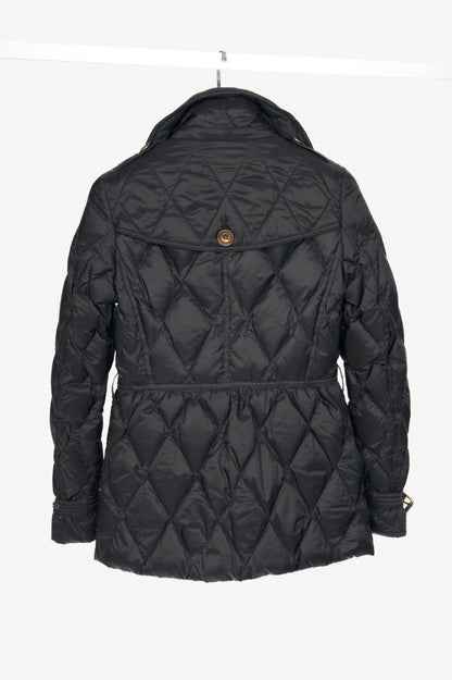 Burberry Brit Natesdale Black Double-Breasted Button Quilted Puffer