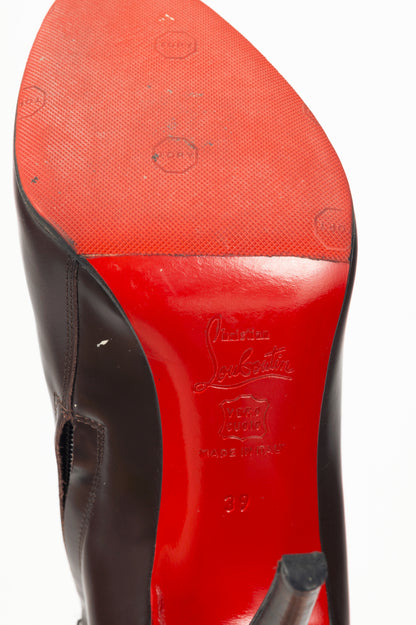 Christian Louboutin Belle 100 Brown Eden Calf Booties