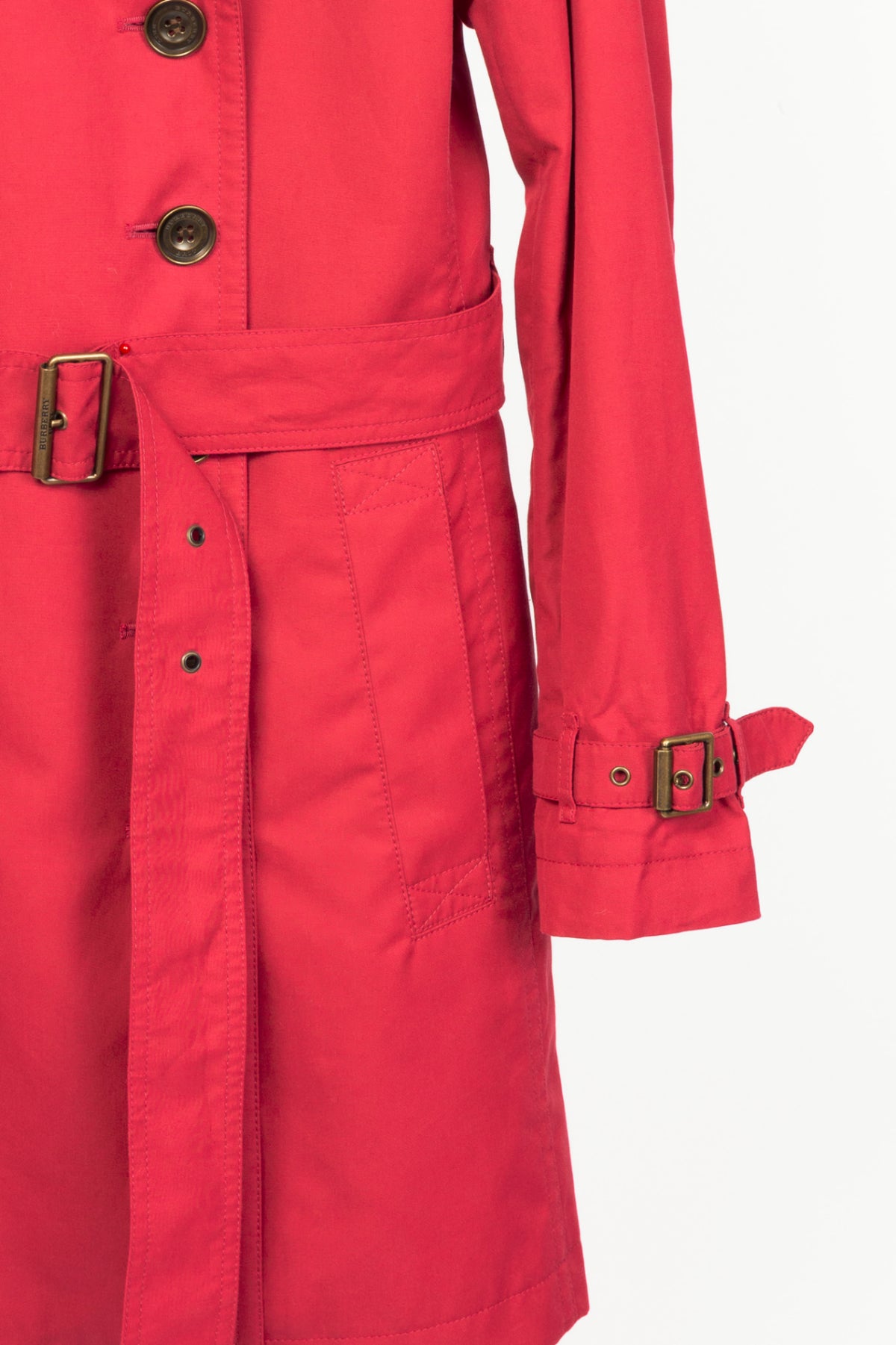 Burberry Brit "Damson Pink" Mid-Length Cotton Poplin Trench Coat