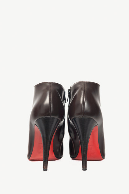 Christian Louboutin Belle 100 Brown Eden Calf Booties
