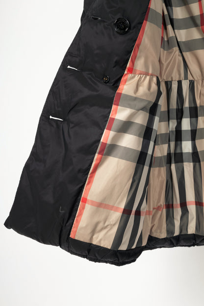 Burberry Brit Natesdale Black Double-Breasted Button Quilted Puffer