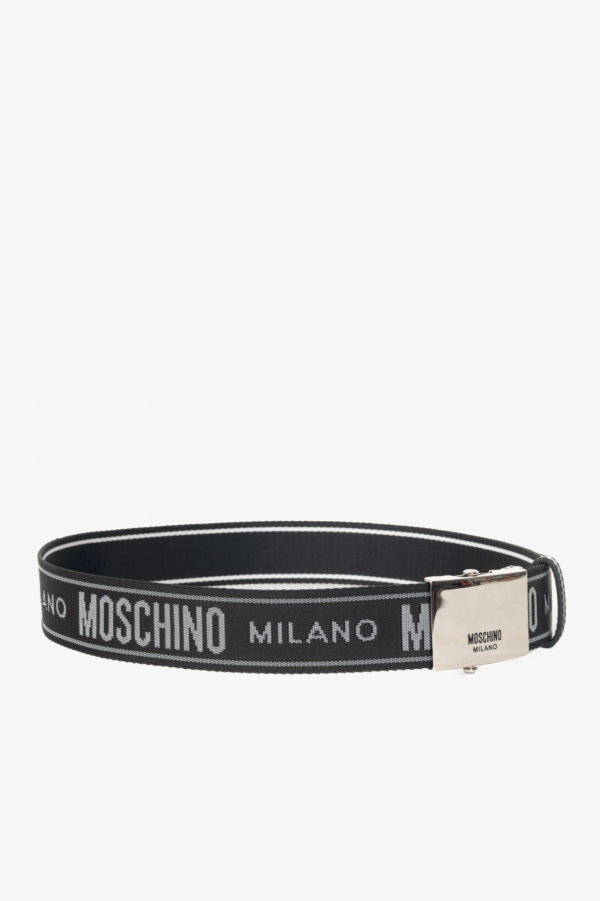 Moschino Black Reversible Logo-Tape Men's Belt