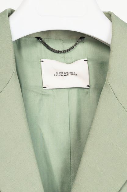 Dorothee Schumacher Casual Sophistication Green Linen-Shantung Jacket