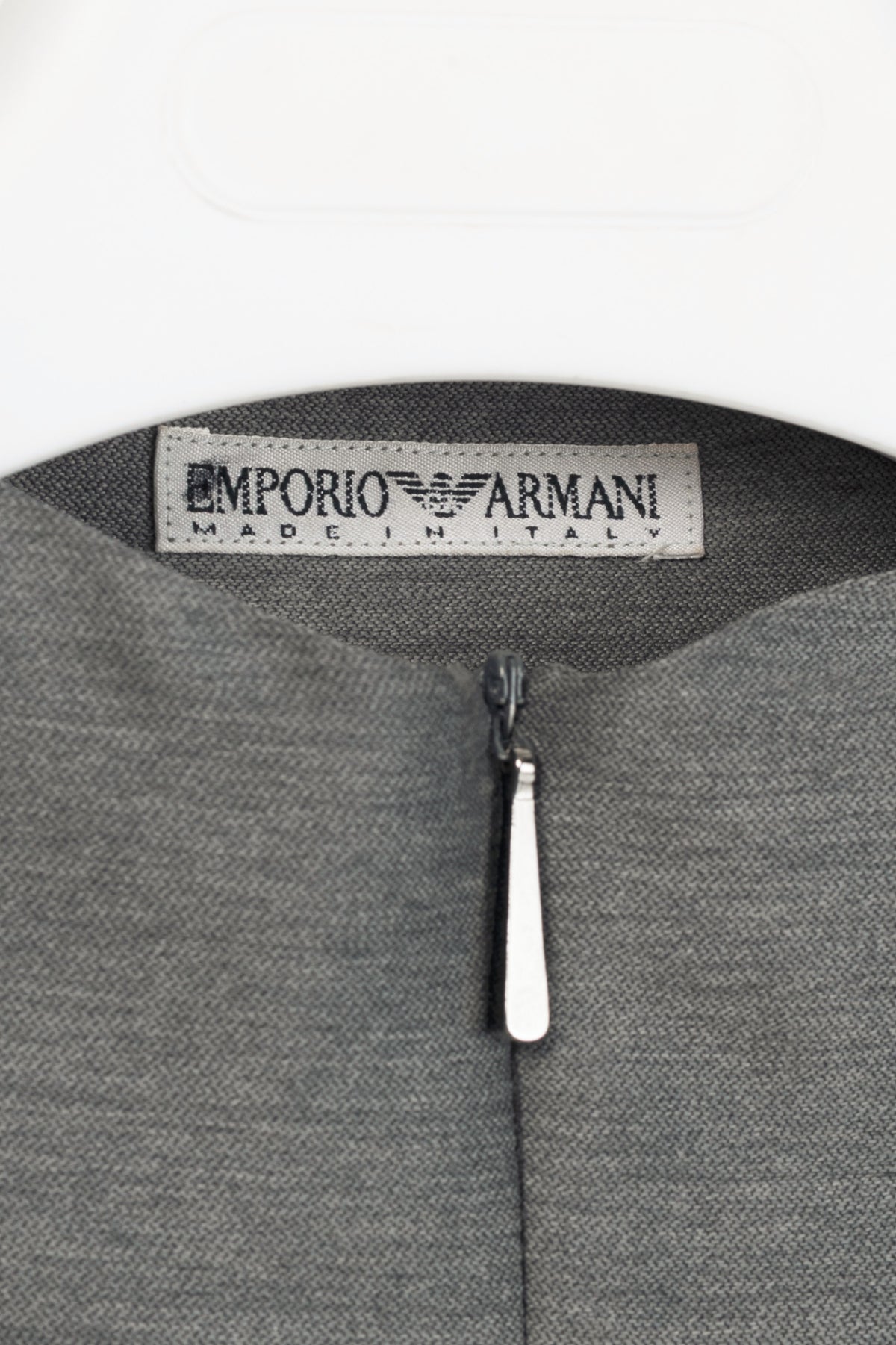 Emporio Armani Grey Wool-Blend Zip Top