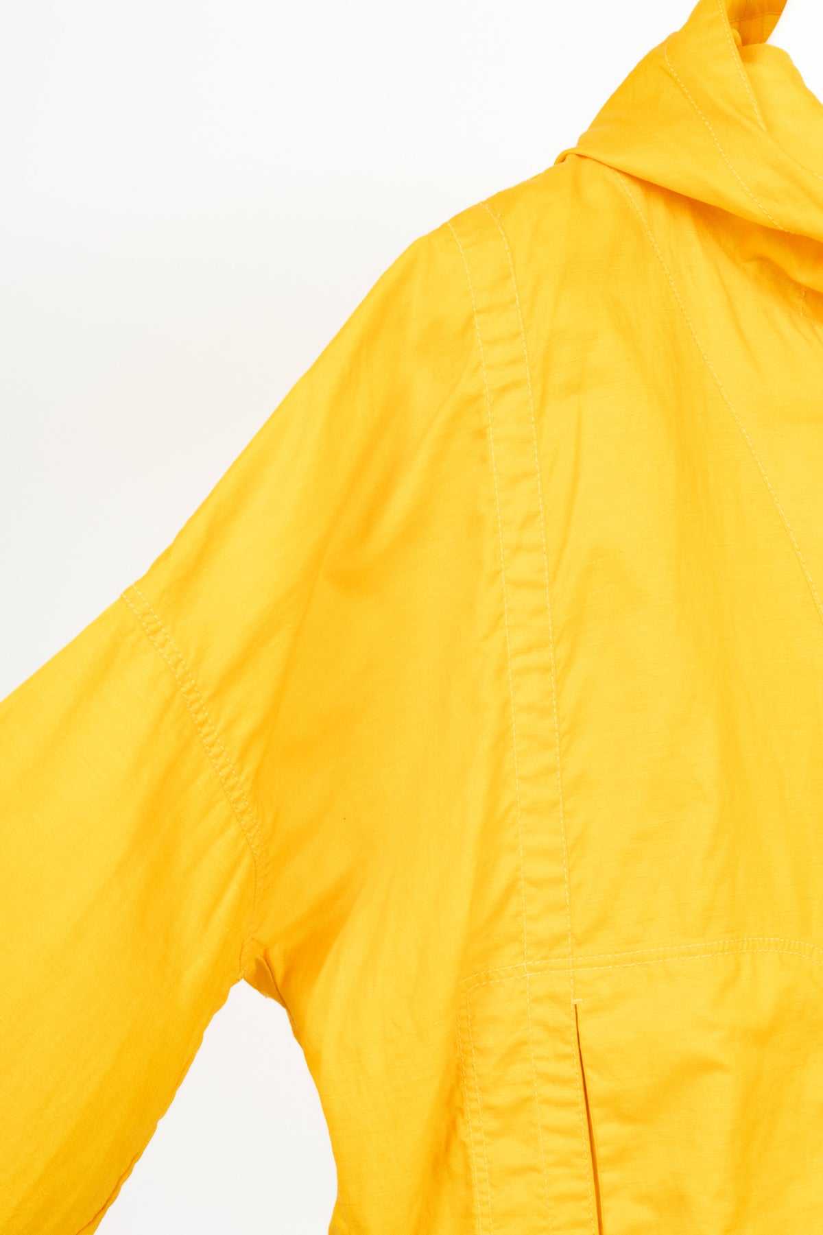 Annette Gortz Sila Yellow Coated-Linen Hooded Cropped Jacket