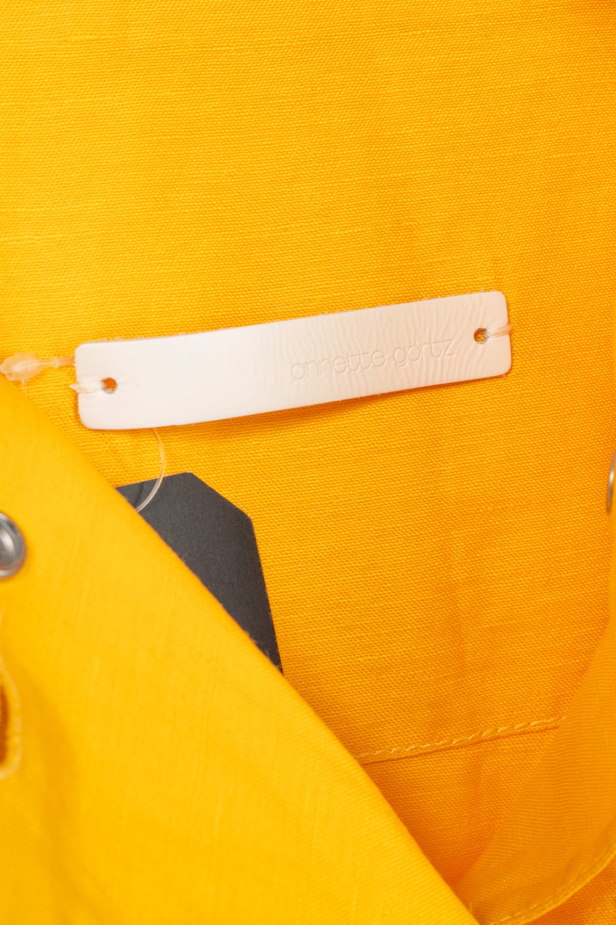 Annette Gortz Sila Yellow Coated-Linen Hooded Cropped Jacket