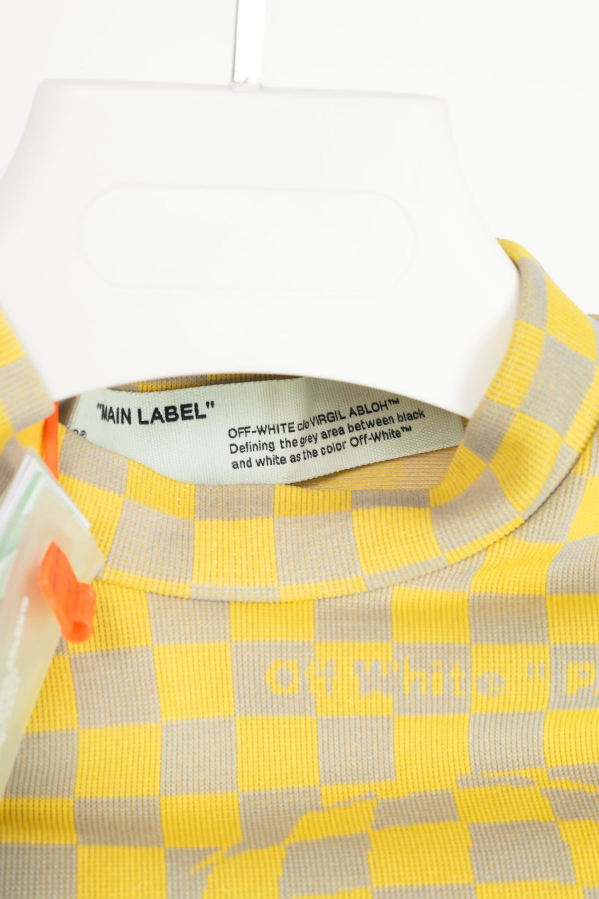 Off-White AW19 Runway Yellow Bubble Check Long-Sleeve Top