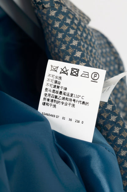 Weekend Max Mara Blue Geometric-Jacquard Blazer
