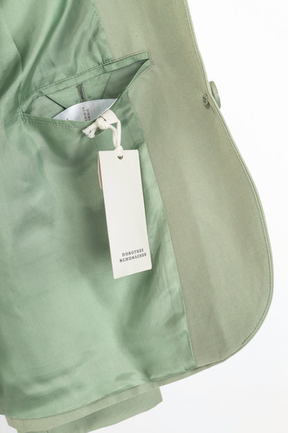 Dorothee Schumacher Casual Sophistication Green Linen-Shantung Jacket