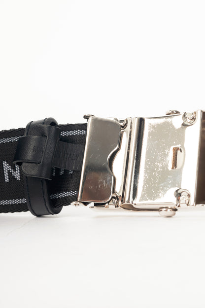 Moschino Black Reversible Logo-Tape Men's Belt