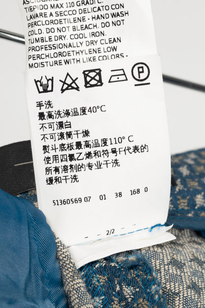 Weekend Max Mara Blue Geometric-Jacquard Slim Cigarette Trousers