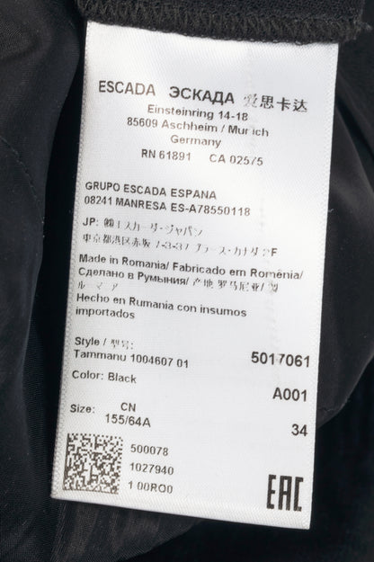 Escada Tammanu Black Wool-Crepe Pierced Trousers