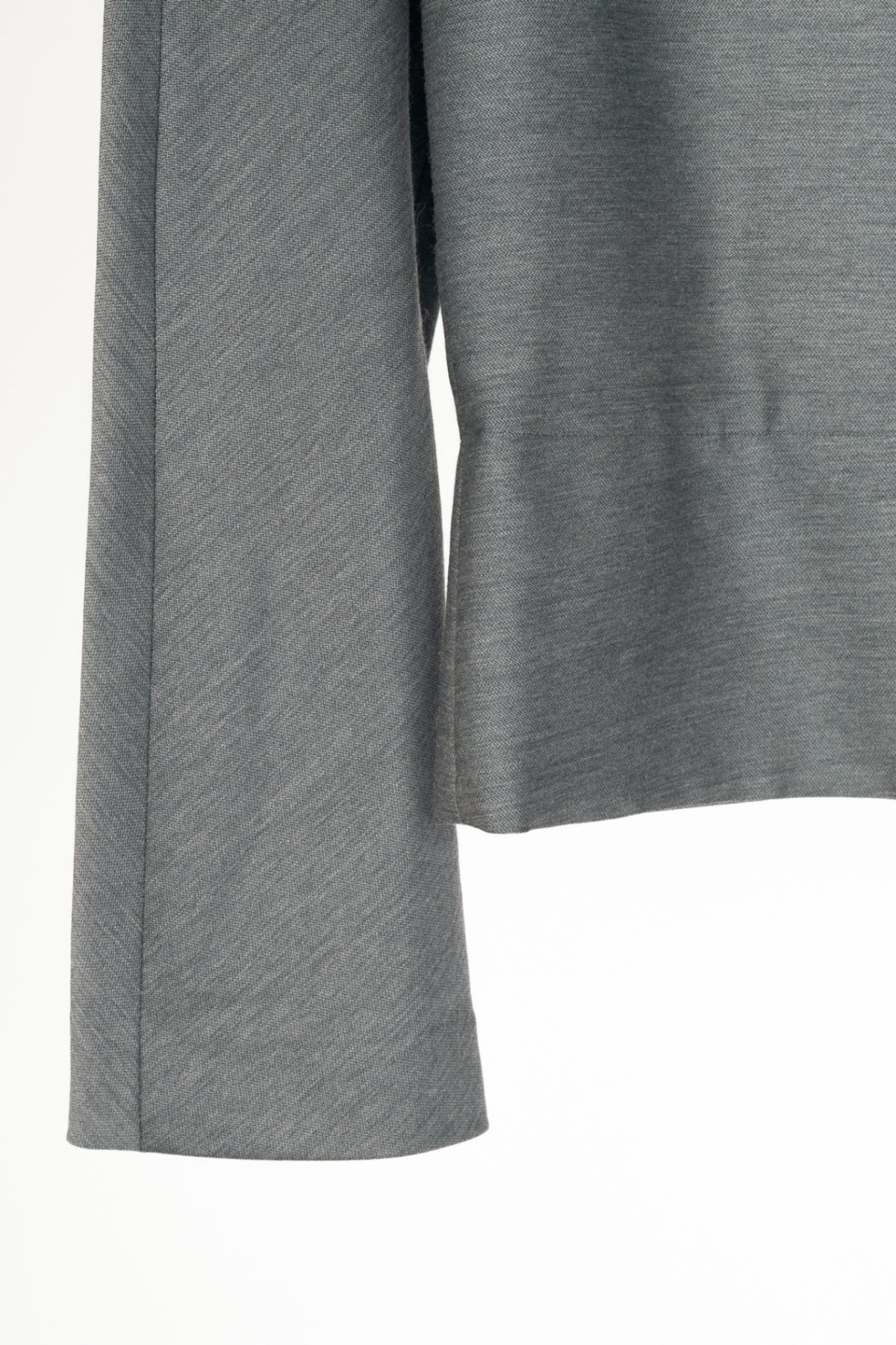 Emporio Armani Grey Wool-Blend Zip Top