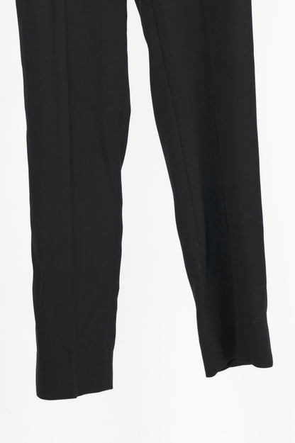 Escada Tammanu Black Wool-Crepe Pierced Trousers