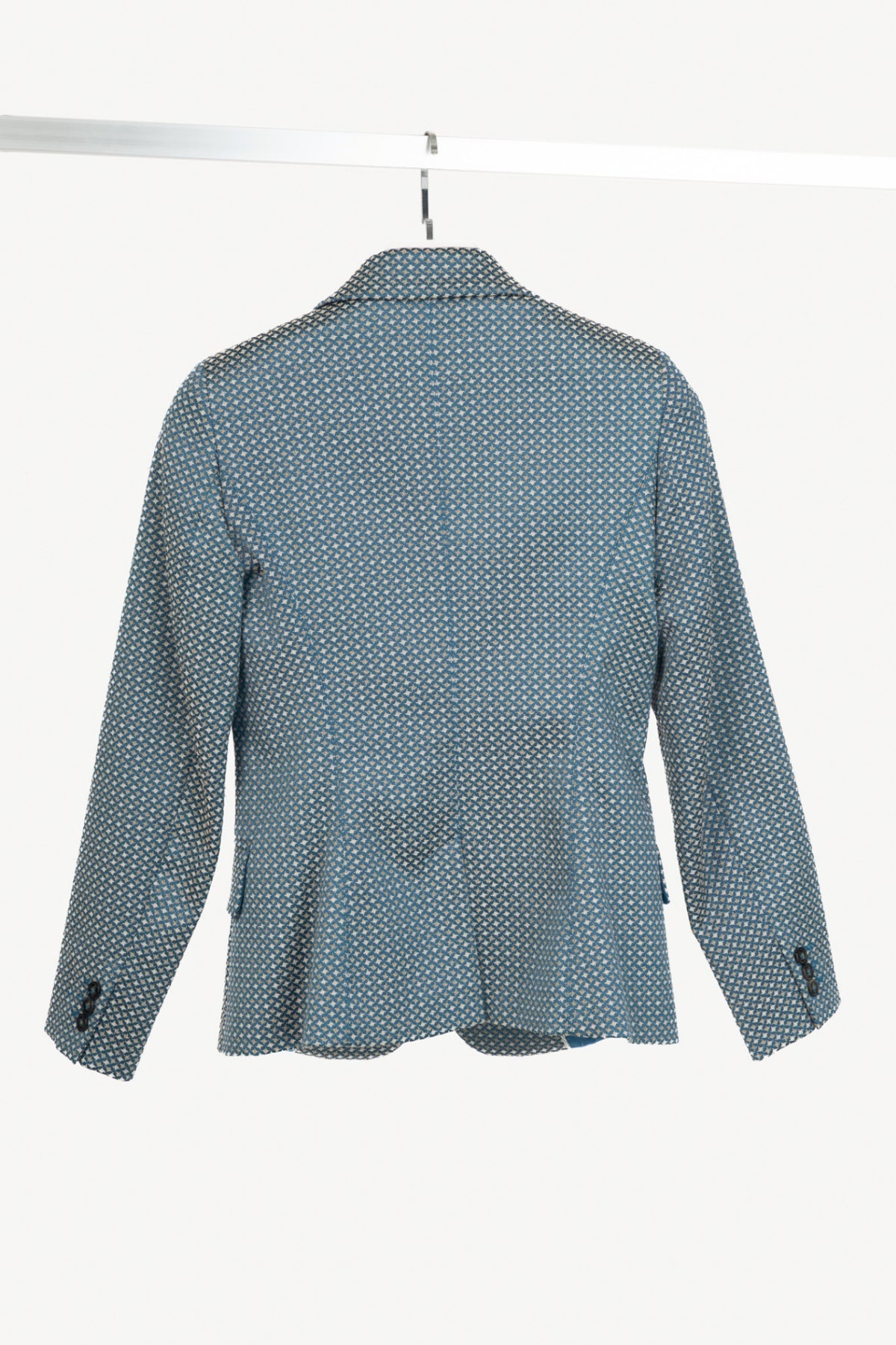 Weekend Max Mara Blue Geometric-Jacquard Blazer